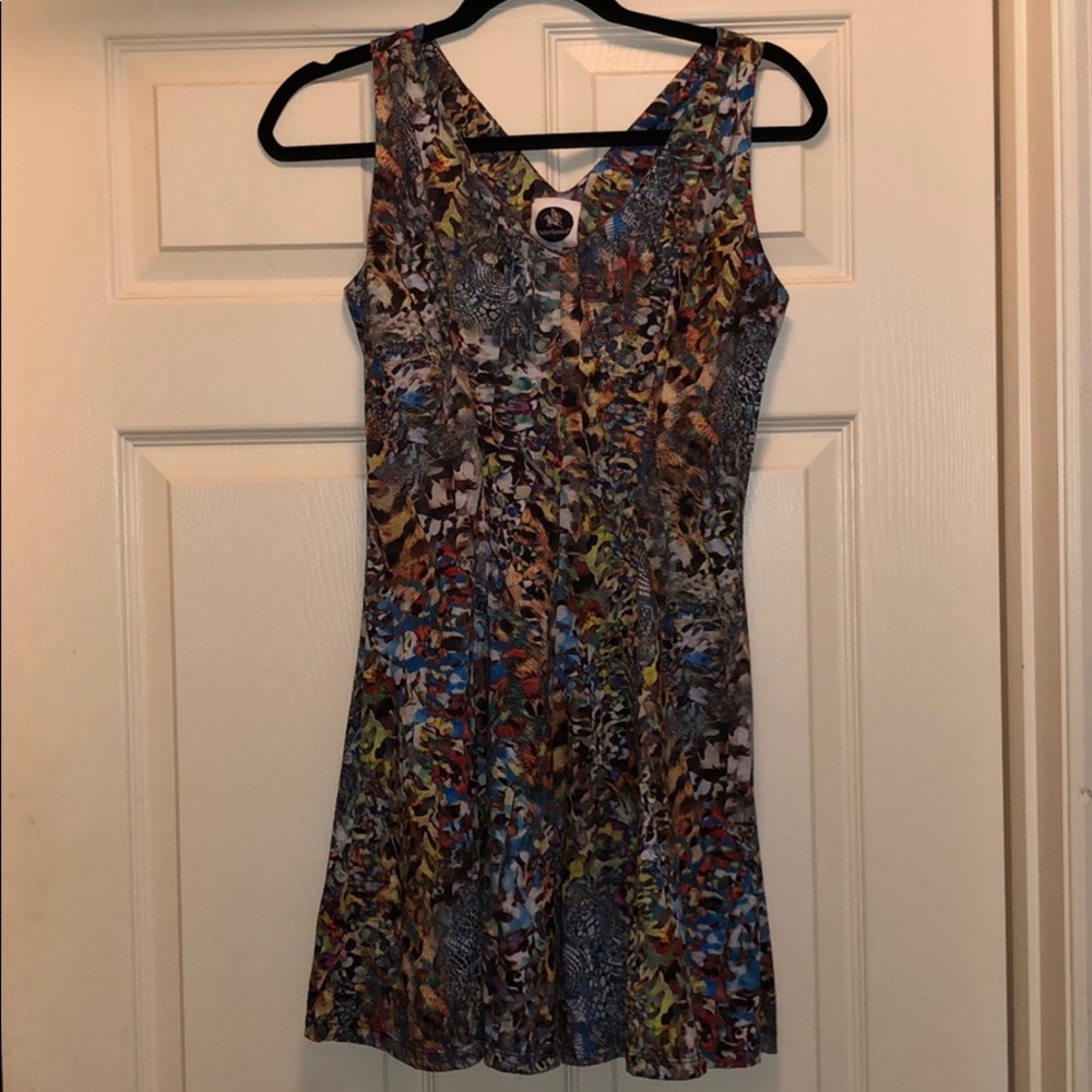 Butterfly zebra fit and flare dress
